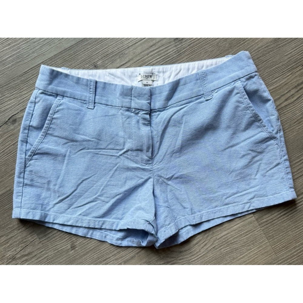 J.Crew Women's Chino Shorts Size 6 Light Blue Casual Preppy Summer Shorts